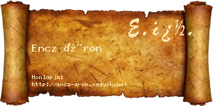 Encz Áron névjegykártya