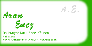 aron encz business card